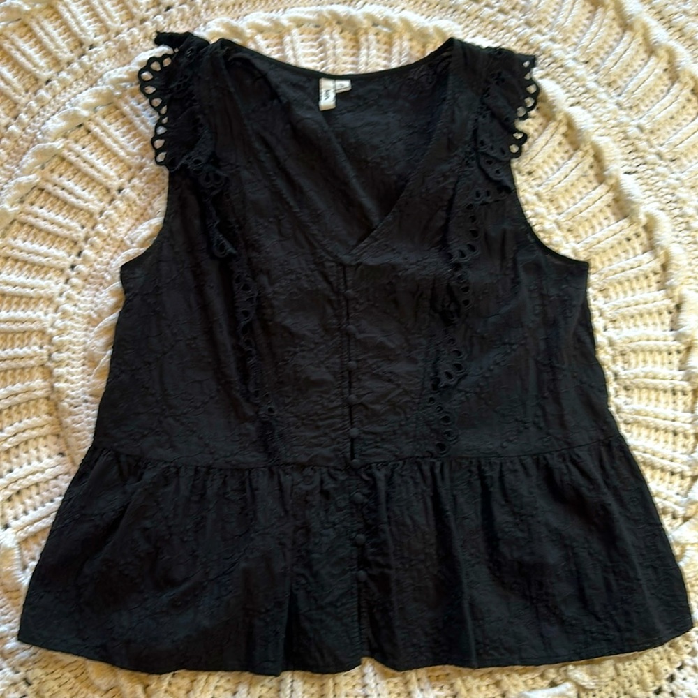 Black Kensie peplum top